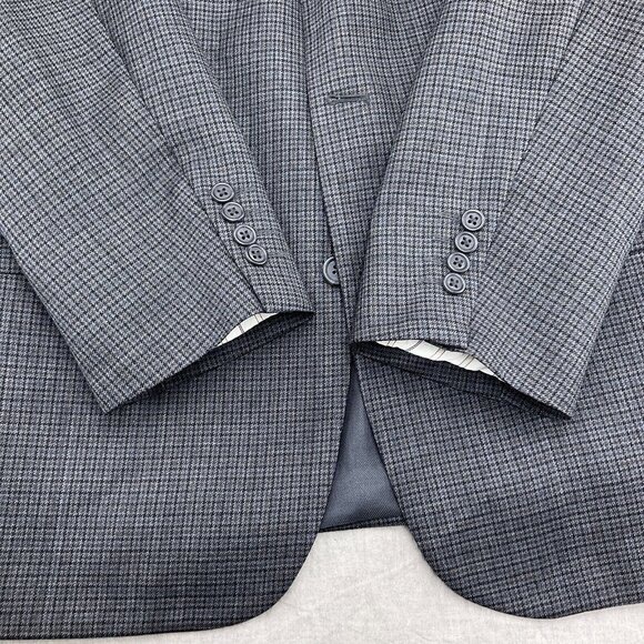 Stafford Blazer Men 44R Gray Black Houndstooth Executive Classic‎ Career Wool - Picture 2 of 14